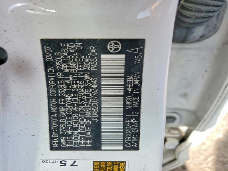 Продаж на аукціоні авто 2007 Toyota Prius, vin: JTDKB20U377634843, номер лоту: 52428076