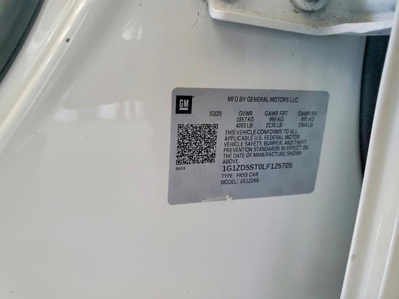 51955636 :رقم المزاد ، 1G1ZD5ST0LF125705 vin ، 2020 Chevrolet Malibu مزاد بيع