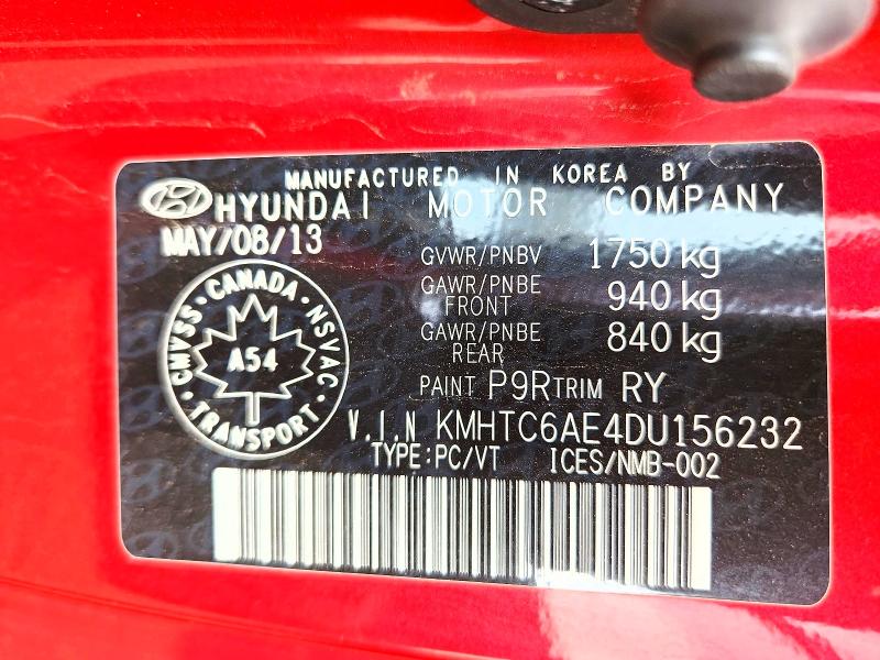 Продаж на аукціоні авто 2013 Hyundai Veloster, vin: KMHTC6AE4DU156232, номер лоту: 55563006