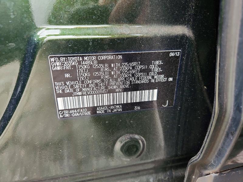 51764326 :رقم المزاد ، JTMWFREV0DD009457 vin ، 2013 Toyota Rav4 مزاد بيع