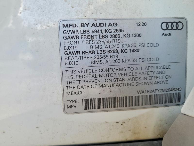 54149016 :رقم المزاد ، WA1E2AFY2M2046243 vin ، 2021 Audi Q5 E مزاد بيع