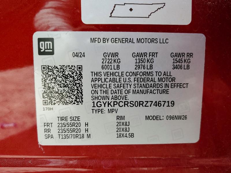 Продаж на аукціоні авто 2024 Cadillac Xt6, vin: 1GYKPCRS0RZ746719, номер лоту: 54855936