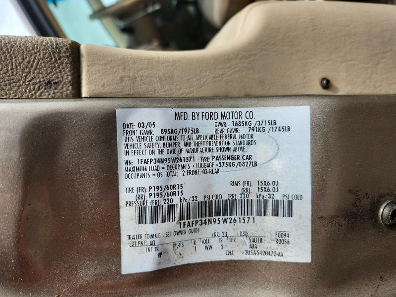 Продаж на аукціоні авто 2005 Ford Focus, vin: 1FAFP34N95W261571, номер лоту: 55106266