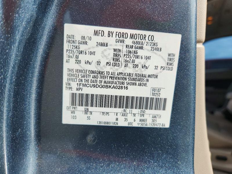Продажа на аукционе авто 2011 Ford Escape, vin: 1FMCU9DG0BKA02816, номер лота: 55248806