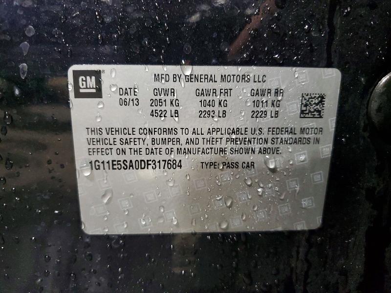 52870046 :رقم المزاد ، 1G11E5SA0DF317684 vin ، 2013 Chevrolet Malibu مزاد بيع