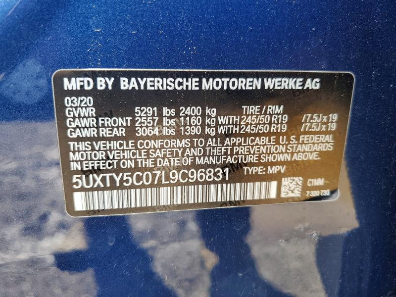 Продажа на аукционе авто 2020 Bmw X3, vin: 5UXTY5C07L9C96831, номер лота: 51322806