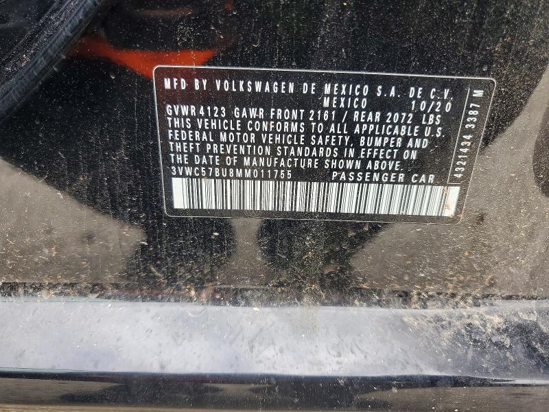 Aukcja sprzedaży 2021 Volkswagen Jetta, vin: 3VWC57BU8MM011755, numer aukcji: 54149806