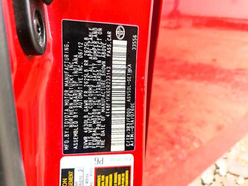 Продажа на аукционе авто 2012 Toyota Camry, vin: 4T4BF1FK6CR233143, номер лота: 53909646