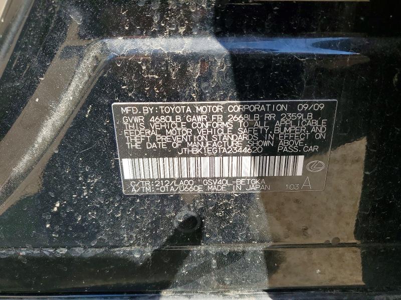 Aukcja sprzedaży 2010 Lexus Es, vin: JTHBK1EG1A2344620, numer aukcji: 53708416