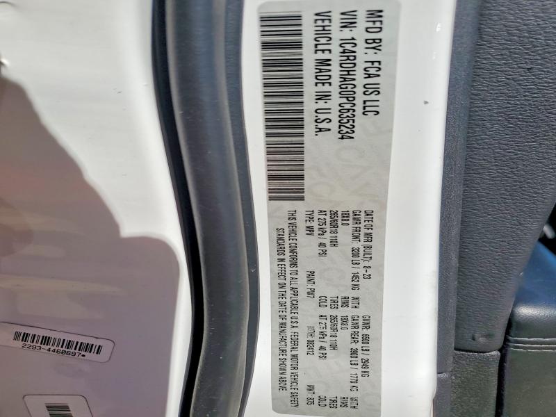 53415676 :رقم المزاد ، 1C4RDHAG0PC635234 vin ، 2023 Dodge Durango مزاد بيع