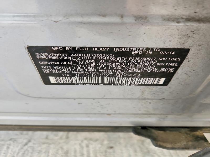 Aukcja sprzedaży 2015 Subaru Forester, vin: JF2SJADCXFH409554, numer aukcji: 54676186