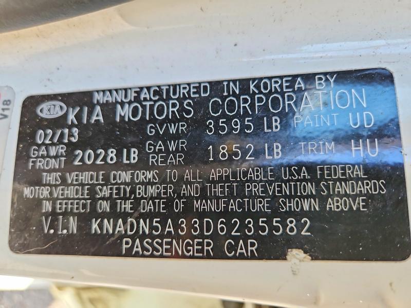 Aukcja sprzedaży 2013 Kia Rio, vin: KNADN5A33D6235582, numer aukcji: 53056746