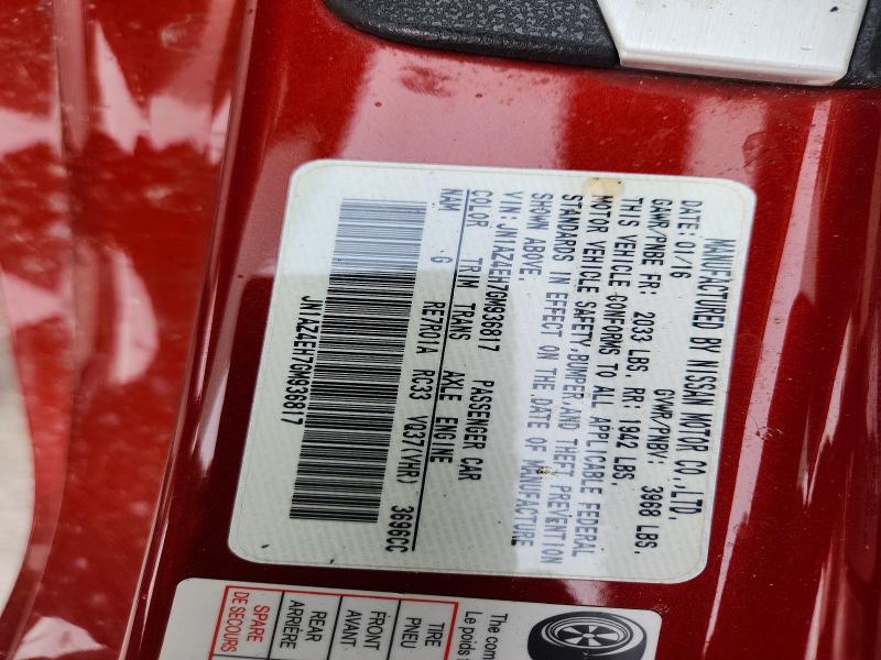 2016 Nissan 370z მანქანა იყიდება აუქციონზე, vin: JN1AZ4EH7GM936817, აუქციონის ნომერი: 52586776