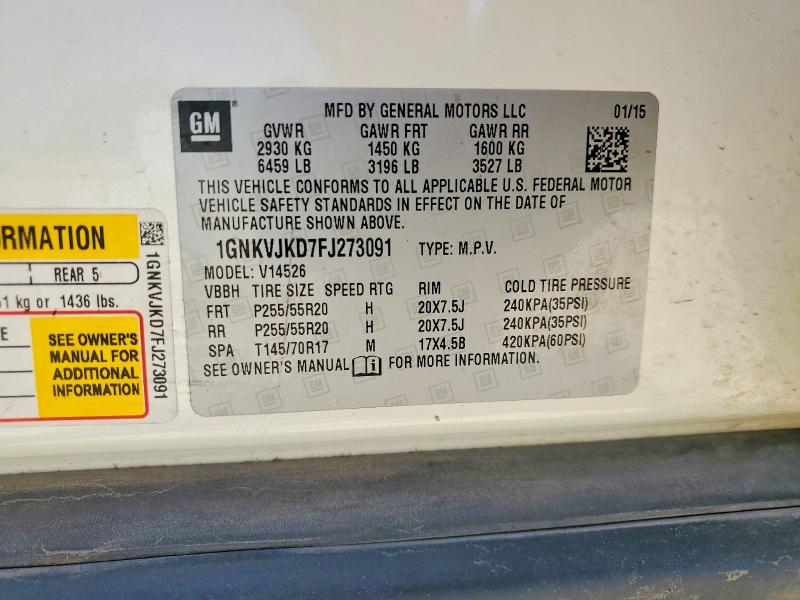 Продажа на аукционе авто 2015 Chevrolet Traverse, vin: 1GNKVJKD7FJ273091, номер лота: 53249006