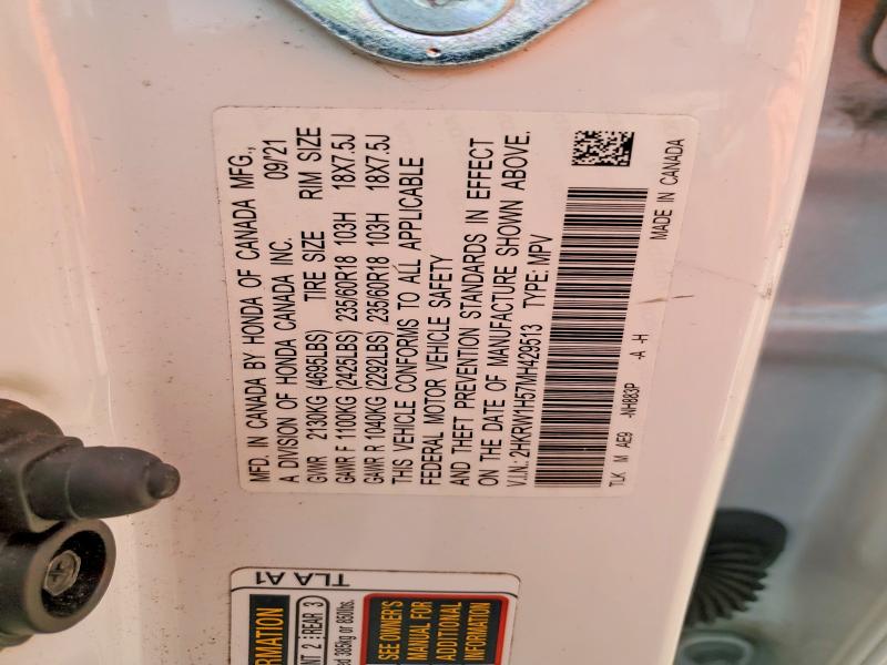 Aukcja sprzedaży 2021 Honda Cr-v, vin: 2HKRW1H57MH429513, numer aukcji: 55239186