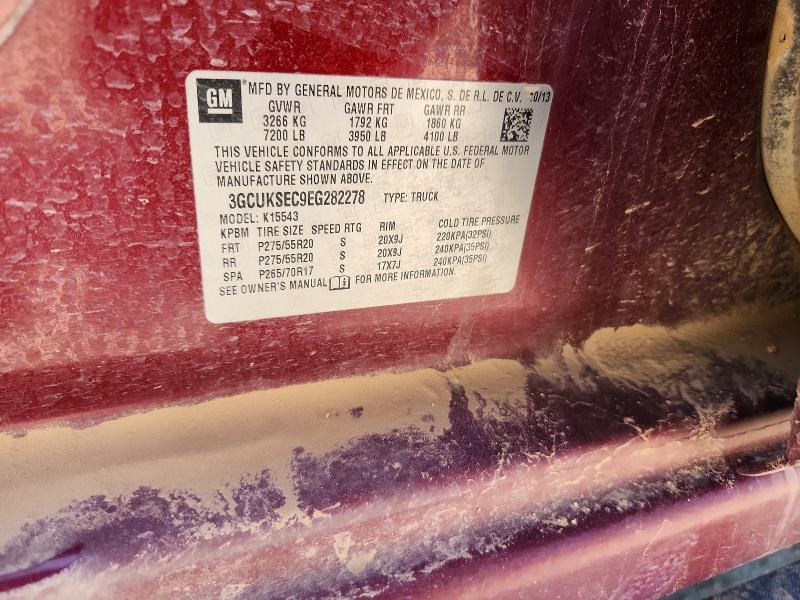 Продаж на аукціоні авто 2014 Chevrolet Silverado, vin: 3GCUKSEC9EG282278, номер лоту: 53027286