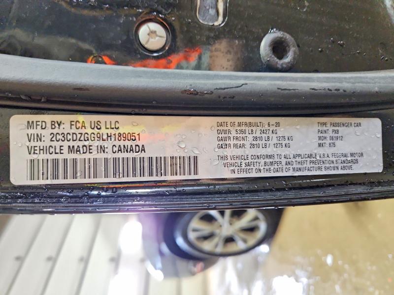 Продажа на аукционе авто 2020 Dodge Challenger, vin: 2C3CDZGG9LH189051, номер лота: 53278906
