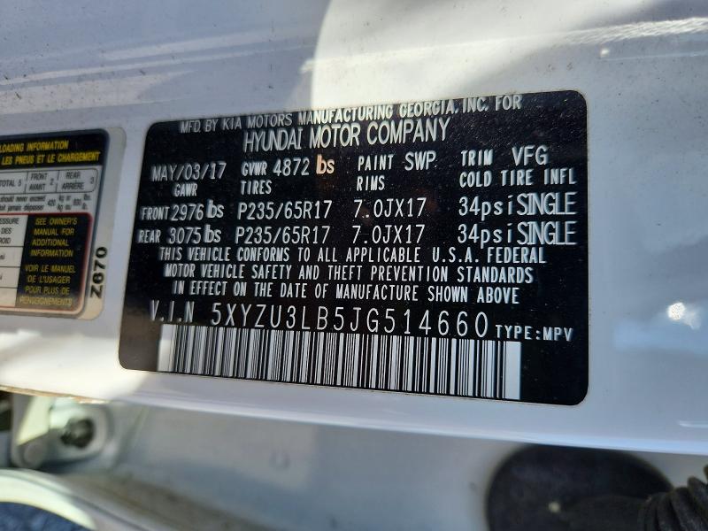 2018 Hyundai Santa Fe Sport მანქანა იყიდება აუქციონზე, vin: 5XYZU3LB5JG514660, აუქციონის ნომერი: 52884346