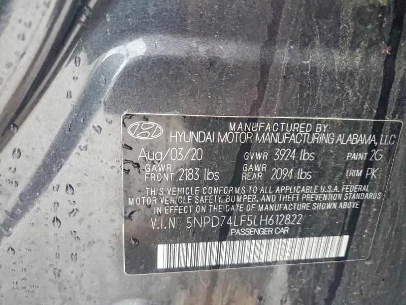 Продажа на аукционе авто 2020 Hyundai Elantra, vin: 5NPD74LF5LH612822, номер лота: 53806926