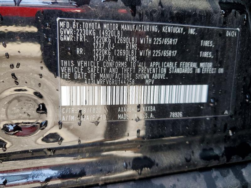 53187516 :رقم المزاد ، 4T3LWRFV6RU144258 vin ، 2024 Toyota Rav4 مزاد بيع