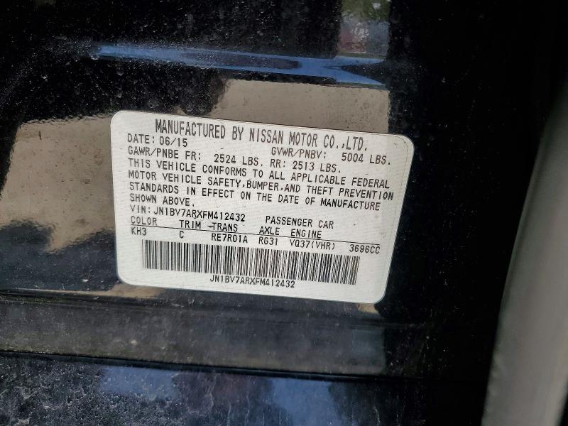 53757026 :رقم المزاد ، JN1BV7ARXFM412432 vin ، 2015 Infiniti Q50 مزاد بيع