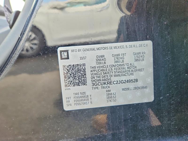 Продажа на аукционе авто 2018 Chevrolet Silverado, vin: 3GCUKREC2JG249528, номер лота: 53757126