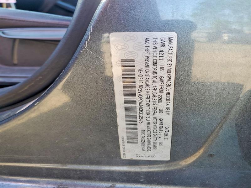 53752746 :رقم المزاد ، 3VWDP7AJ4CM312575 vin ، 2012 Volkswagen Jetta مزاد بيع