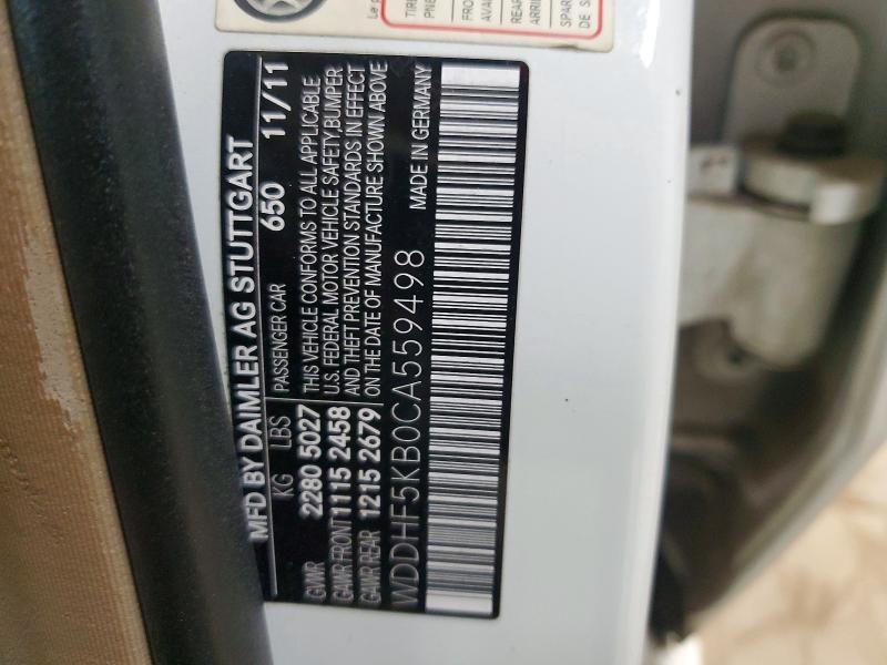 52910056 :رقم المزاد ، WDDHF5KB0CA559498 vin ، 2012 Mercedes-benz E مزاد بيع