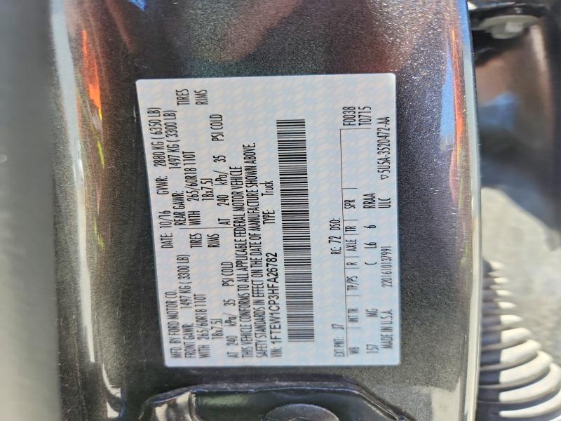 54180286 :رقم المزاد ، 1FTEW1CP3HFA26782 vin ، 2017 Ford F150 مزاد بيع