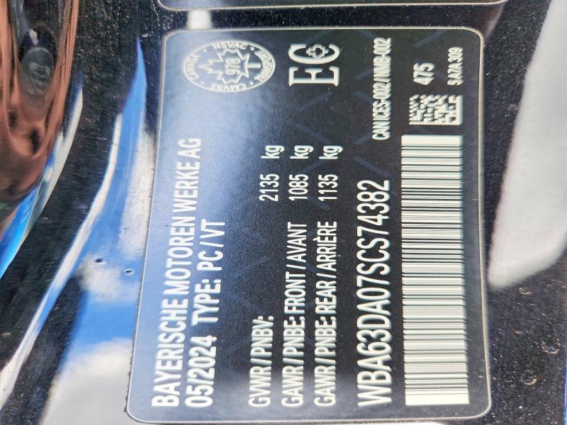 2025 Bmw 430xi მანქანა იყიდება აუქციონზე, vin: WBA63DA07SCS74382, აუქციონის ნომერი: 50460766