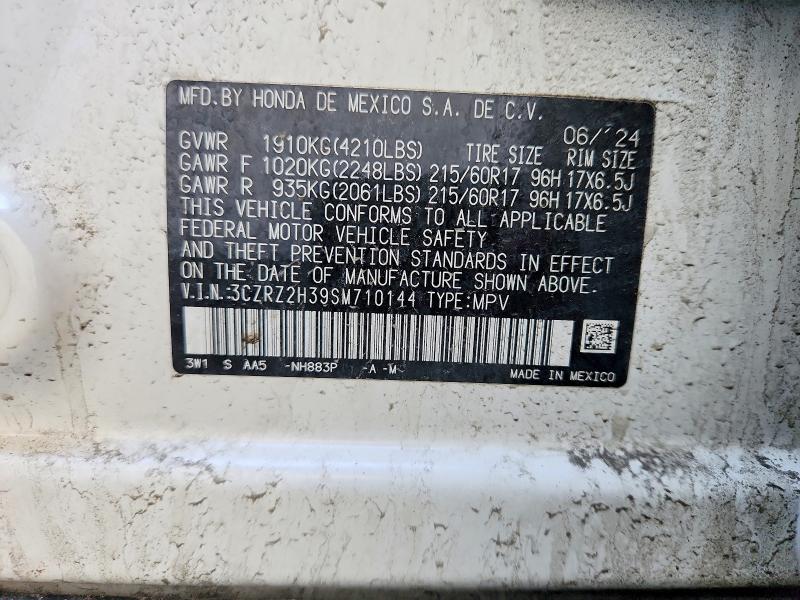 Продажа на аукционе авто 2025 Honda Hr-v, vin: 3CZRZ2H39SM710144, номер лота: 52682876