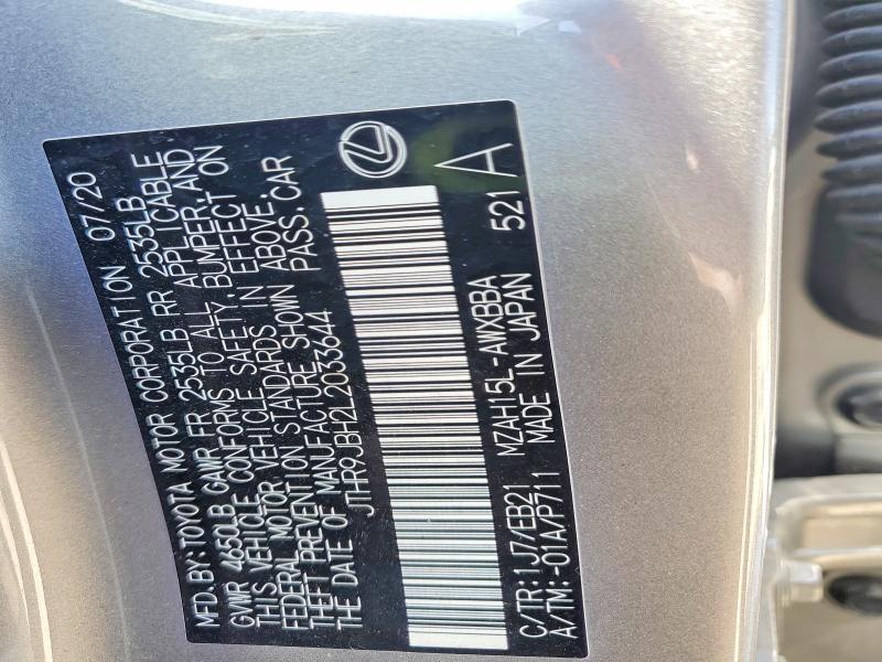 53850556 :رقم المزاد ، JTHR9JBH2L2033644 vin ، 2020 Lexus Ux مزاد بيع
