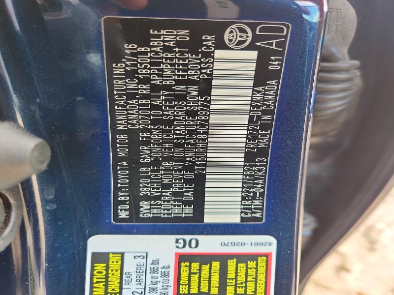 54538526 :رقم المزاد ، 2T1BURHE8HC789775 vin ، 2017 Toyota Corolla مزاد بيع