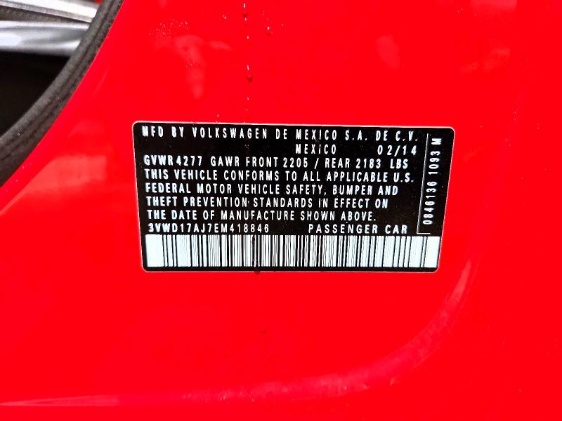53442696 :رقم المزاد ، 3VWD17AJ7EM418846 vin ، 2014 Volkswagen Jetta مزاد بيع