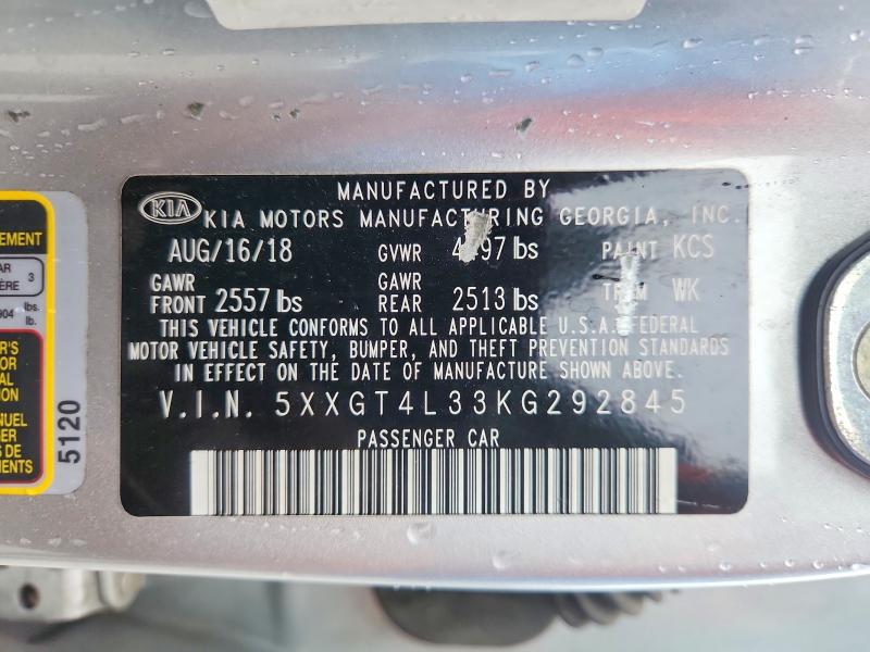 54496176 :رقم المزاد ، 5XXGT4L33KG292845 vin ، 2019 Kia Optima مزاد بيع