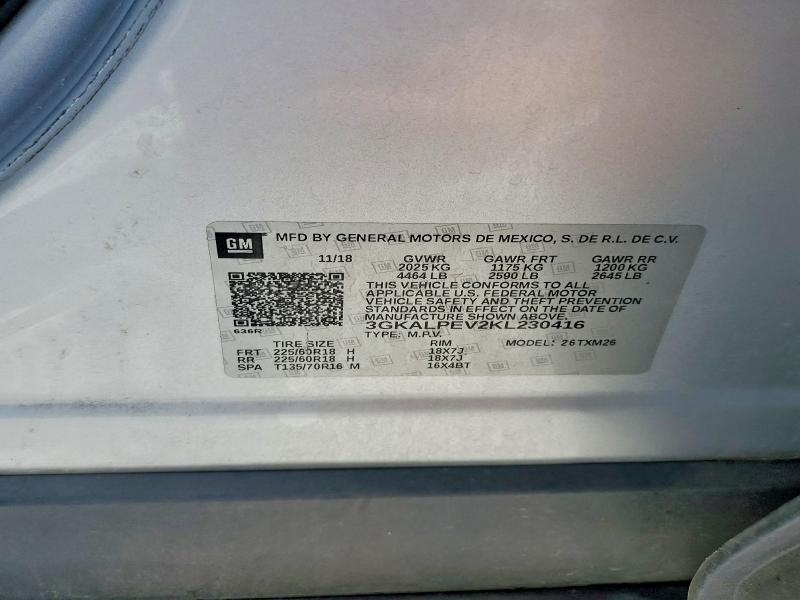 Aukcja sprzedaży 2019 Gmc Terrain, vin: 3GKALPEV2KL230416, numer aukcji: 53221626