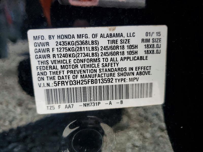 Aukcja sprzedaży 2015 Acura Mdx, vin: 5FRYD3H25FB013592, numer aukcji: 52572516