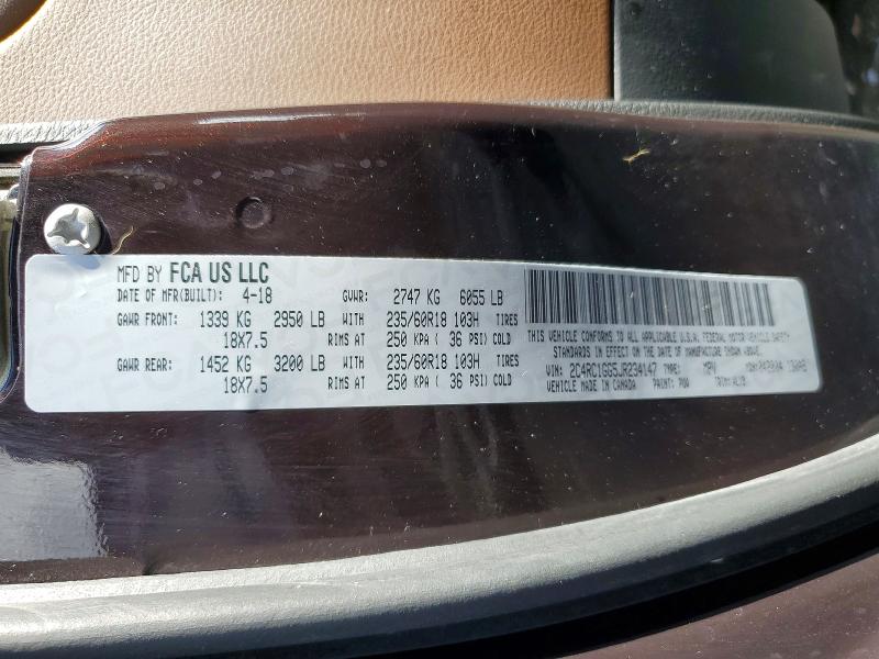 54206926 :رقم المزاد ، 2C4RC1GG5JR234147 vin ، 2018 Chrysler Pacifica مزاد بيع