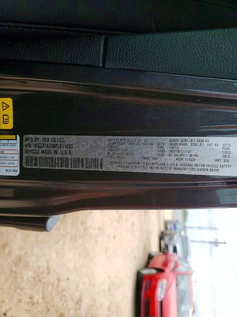 2021 Jeep Gladiator მანქანა იყიდება აუქციონზე, vin: 1C6JJTAG9ML611655, აუქციონის ნომერი: 51855326