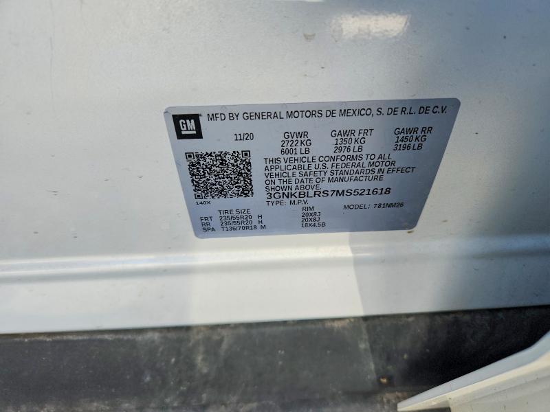 2021 Chevrolet Blazer მანქანა იყიდება აუქციონზე, vin: 3GNKBLRS7MS521618, აუქციონის ნომერი: 52241886