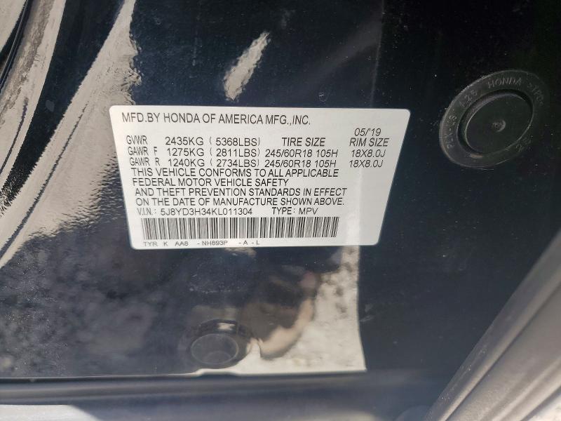 Aukcja sprzedaży 2019 Acura Mdx, vin: 5J8YD3H34KL011304, numer aukcji: 52522766