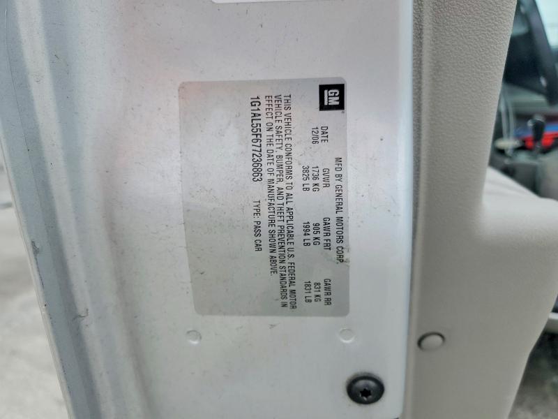 53132736 :رقم المزاد ، 1G1AL55F677236863 vin ، 2007 Chevrolet Cobalt مزاد بيع