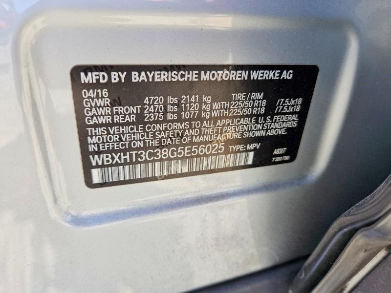 Продаж на аукціоні авто 2016 Bmw X1, vin: WBXHT3C38G5E56025, номер лоту: 53770136