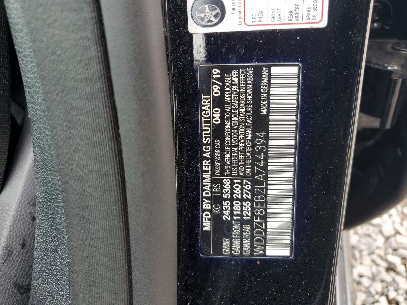 53289056 :رقم المزاد ، WDDZF8EB2LA744394 vin ، 2020 Mercedes-benz E مزاد بيع