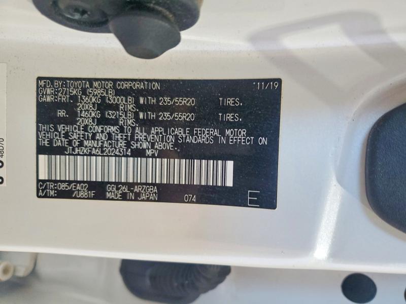 Продаж на аукціоні авто 2020 Lexus Rx, vin: JTJHZKFA6L2024314, номер лоту: 52475156