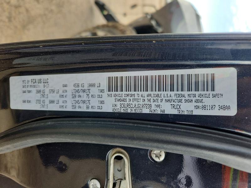 54919896 :رقم المزاد ، 3C6UR5CL0JG107239 vin ، 2018 Ram 2500 مزاد بيع