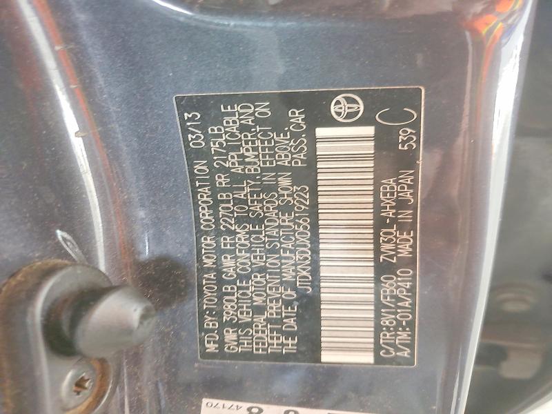 Aukcja sprzedaży 2013 Toyota Prius, vin: JTDKN3DUXD5619223, numer aukcji: 52096186