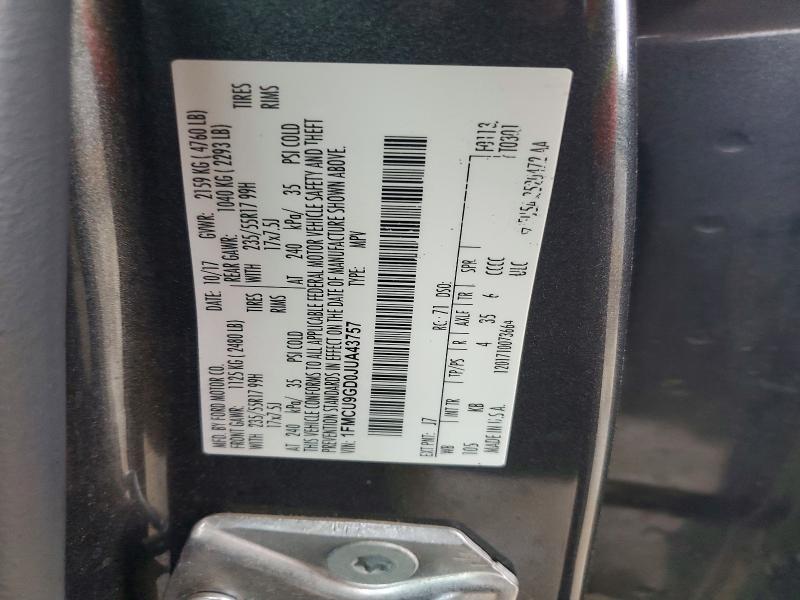 Auction sale of the 2018 Ford Escape, vin: 1FMCU9GD0JUA43757, lot number: 52827866