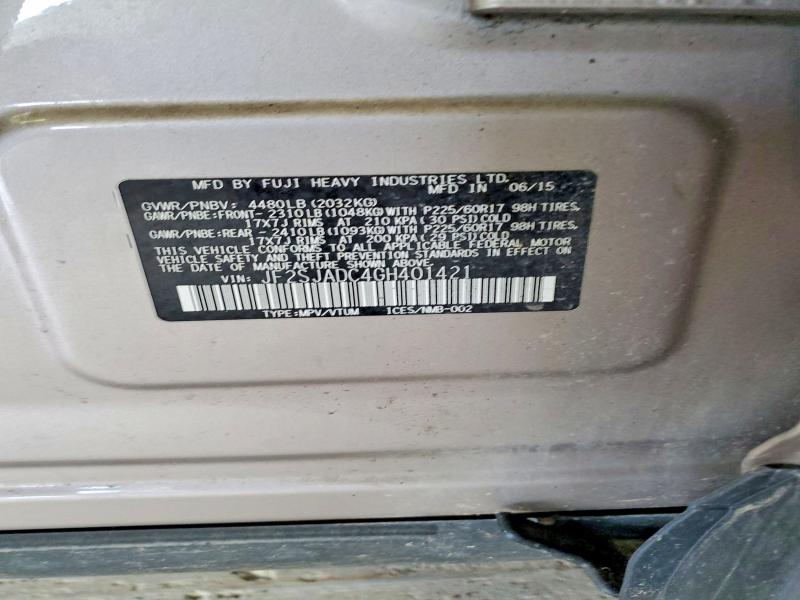 52715106 :رقم المزاد ، JF2SJADC4GH401421 vin ، 2016 Subaru Forester مزاد بيع