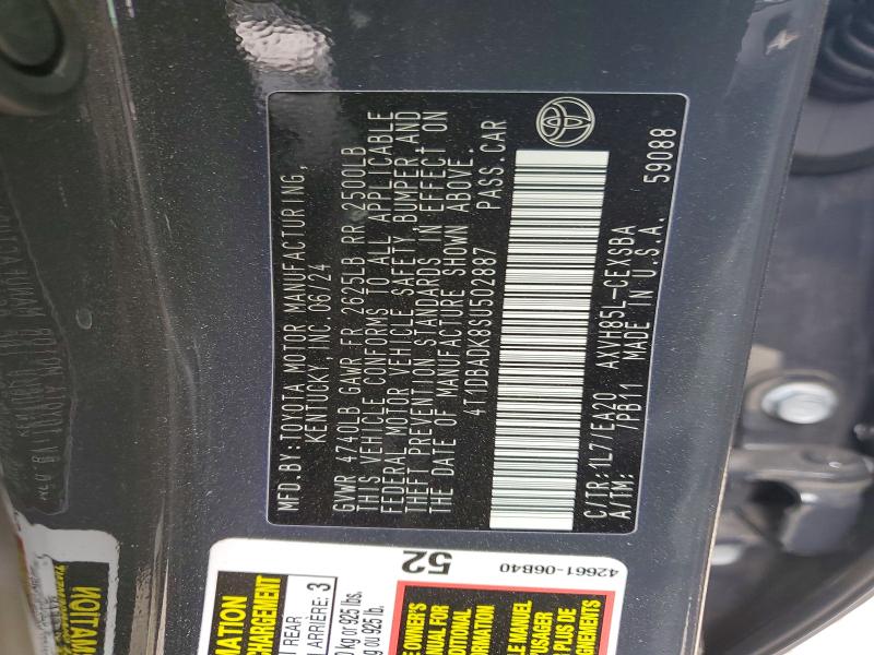 55396776 :رقم المزاد ، 4T1DBADK8SU502887 vin ، 2025 Toyota Camry مزاد بيع